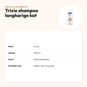 Trixie shampoo langharige kat 250 ml – tegen vervilting – productinformatie