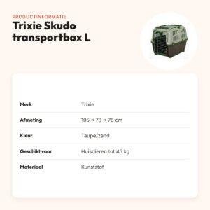Trixie Skudo transportbox L taupe/zand 105 x 73 x 76 cm – tot 45 kg – productinformatie