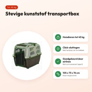 Trixie Skudo transportbox L taupe/zand 105 x 73 x 76 cm – tot 45 kg – voordelen