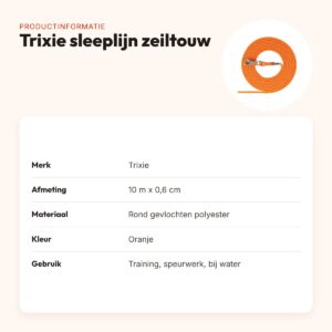 Trixie sleeplijn rond zeiltouw oranje 10 m x 0,6 cm – drijvend – productinformatie