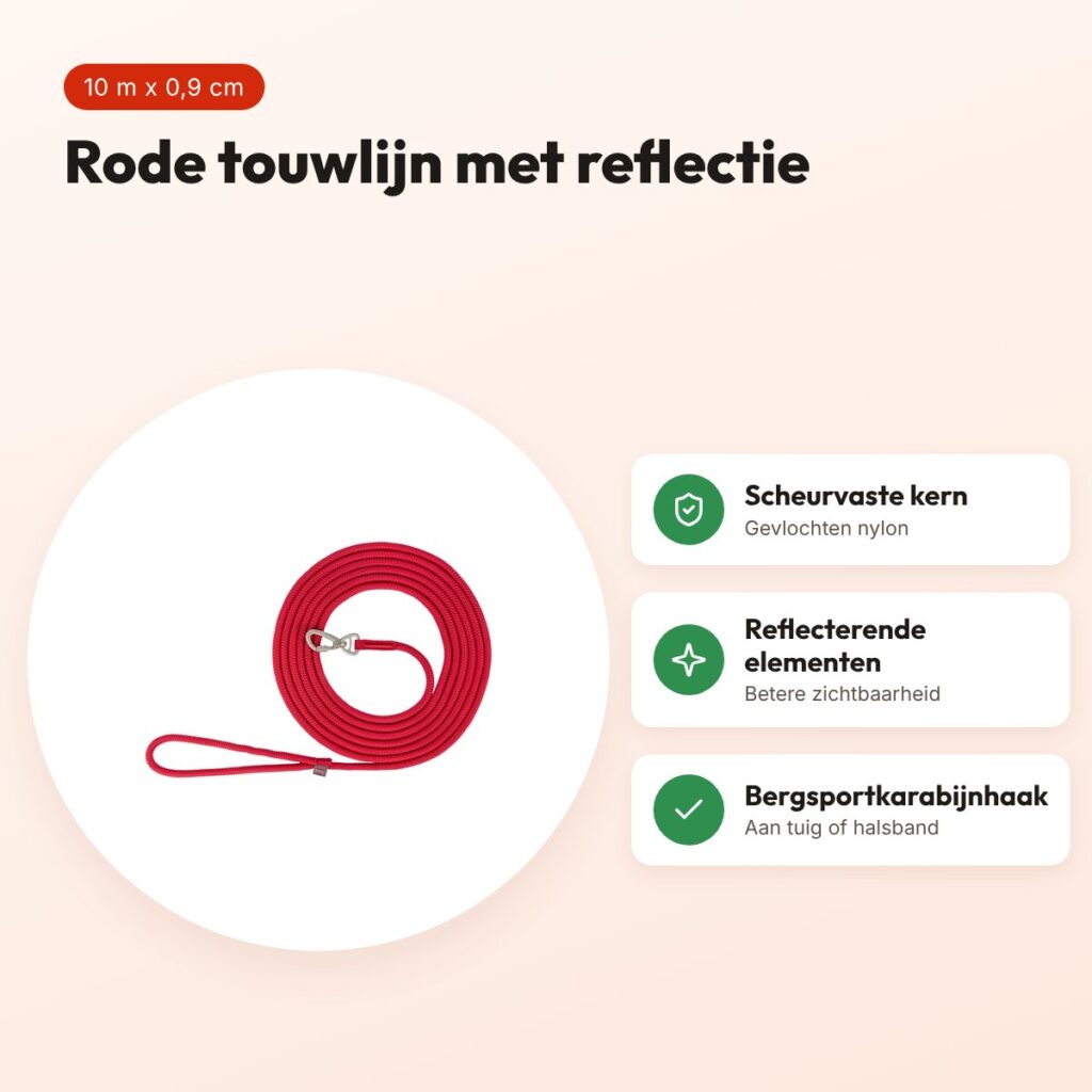 Trixie sleeplijn Summit rond touw rood 10 m x 0,9 cm – voordelen