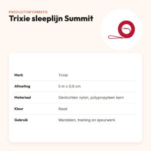Trixie sleeplijn Summit rond touw rood 5 m x 0,9 cm – productinformatie