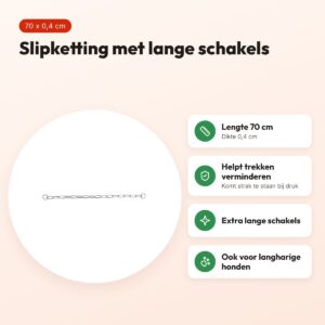 Trixie slipketting lange schakels 70 x 0,4 cm – voor langharige honden – voordelen