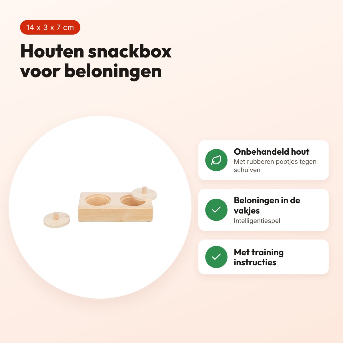 Trixie snack box 14 x 3 x 7 cm – onbehandeld hout, voor ratten en konijnen – voordelen