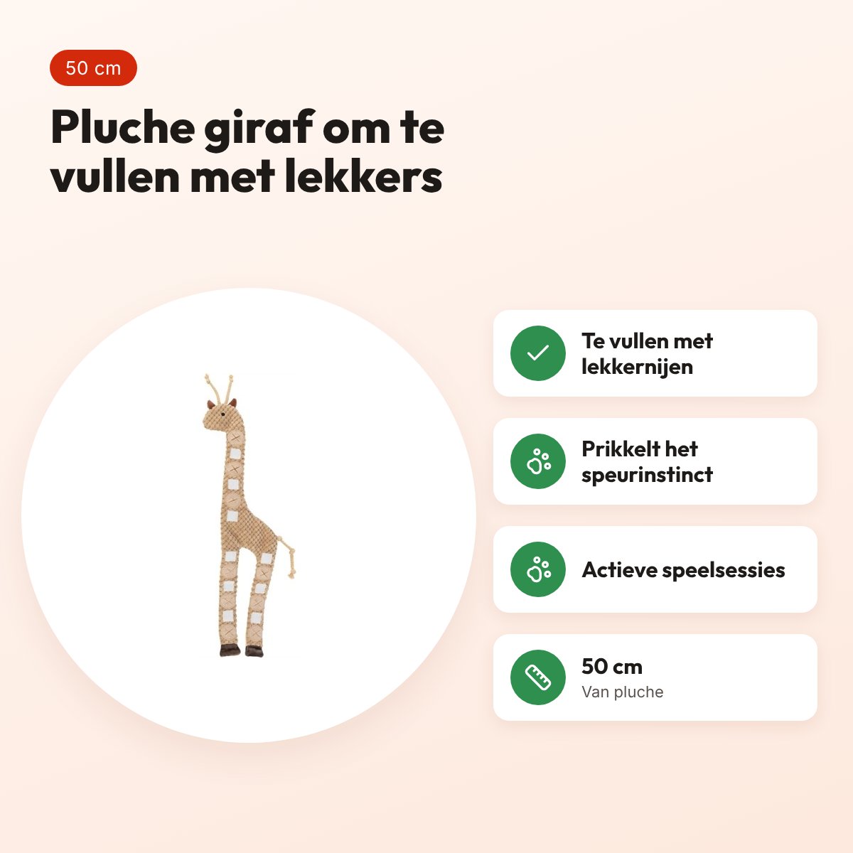 Trixie snack giraf pluche 50 cm – intelligentiespeelgoed – voordelen