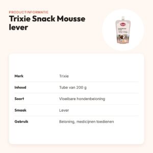 Trixie Snack Mousse lever 200 g – vloeibare hondenbeloning in tube – productinformatie