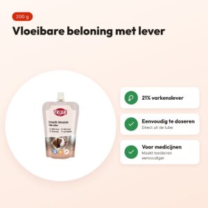 Trixie Snack Mousse lever 200 g – vloeibare hondenbeloning in tube – voordelen