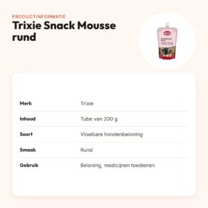 Trixie Snack Mousse rund 200 g – vloeibare hondenbeloning in tube – productinformatie