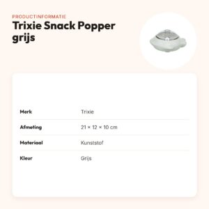 Trixie Snack Popper grijs 21 x 12 x 10 cm – interactief hondenspeelgoed – productinformatie