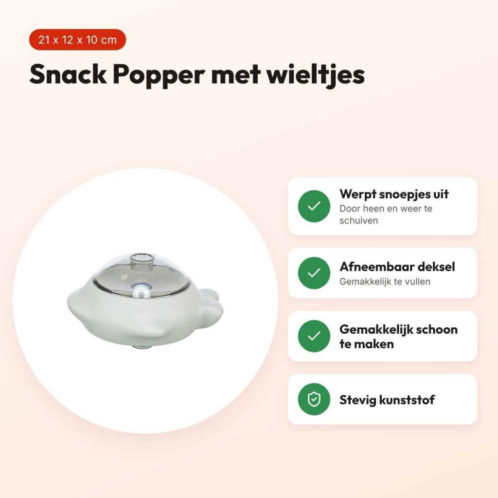 Trixie Snack Popper grijs 21 x 12 x 10 cm – interactief hondenspeelgoed – voordelen