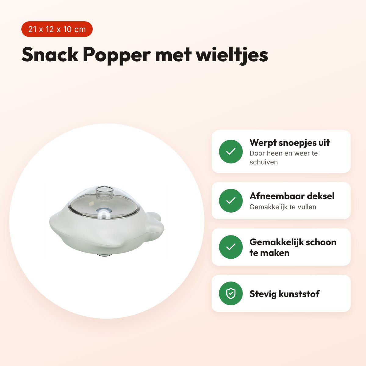 Trixie Snack Popper grijs 21 x 12 x 10 cm – interactief hondenspeelgoed – voordelen