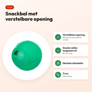 Trixie snackbal kunststof blauw 11 cm – verstelbare opening – voordelen