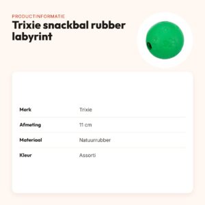Trixie snackbal rubber 11 cm – labyrint, assorti – productinformatie