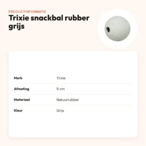 Trixie snackbal rubber grijs 9 cm – labyrint – productinformatie