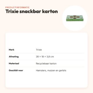 Trixie snackbar van karton 28 x 18 x 3,8 cm – voor kleine knaagdieren – productinformatie