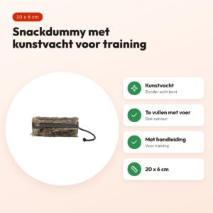 Trixie snackdummy kunstvacht 20 x 6 cm – voedingspop voor training – voordelen