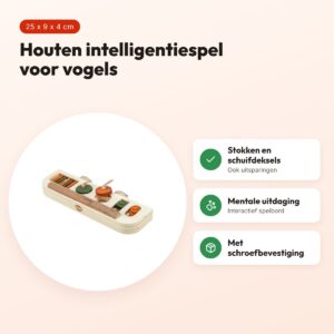 Trixie snackspeelgoed hout 25 x 9 x 4 cm – intelligentiespel voor vogels – voordelen