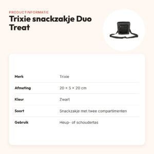 Trixie snackzakje Duo Treat zwart 20 x 5 x 20 cm – twee compartimenten – productinformatie