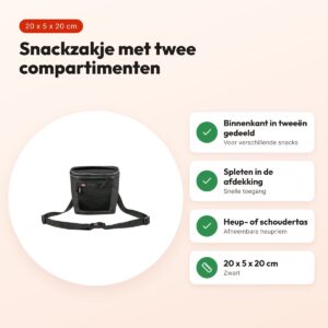 Trixie snackzakje Duo Treat zwart 20 x 5 x 20 cm – twee compartimenten – voordelen