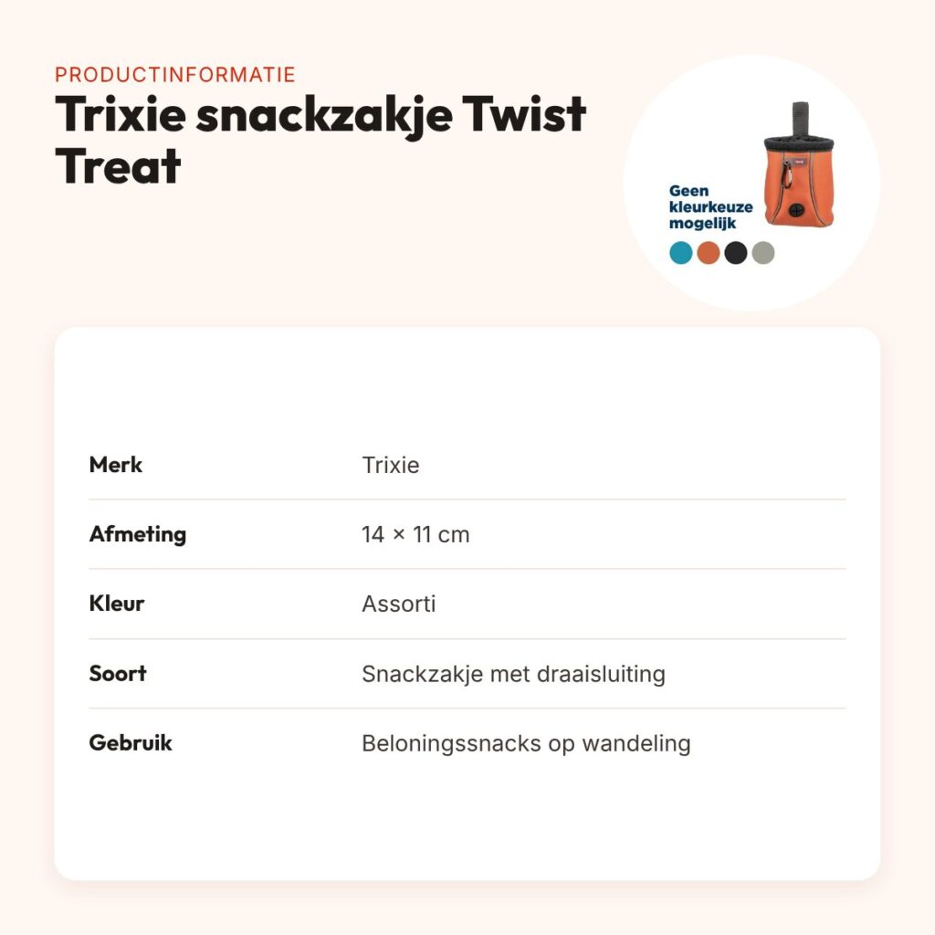 Trixie snackzakje Twist Treat assorti 14 x 11 cm – waterdicht – productinformatie
