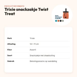 Trixie snackzakje Twist Treat assorti 14 x 11 cm – waterdicht – productinformatie