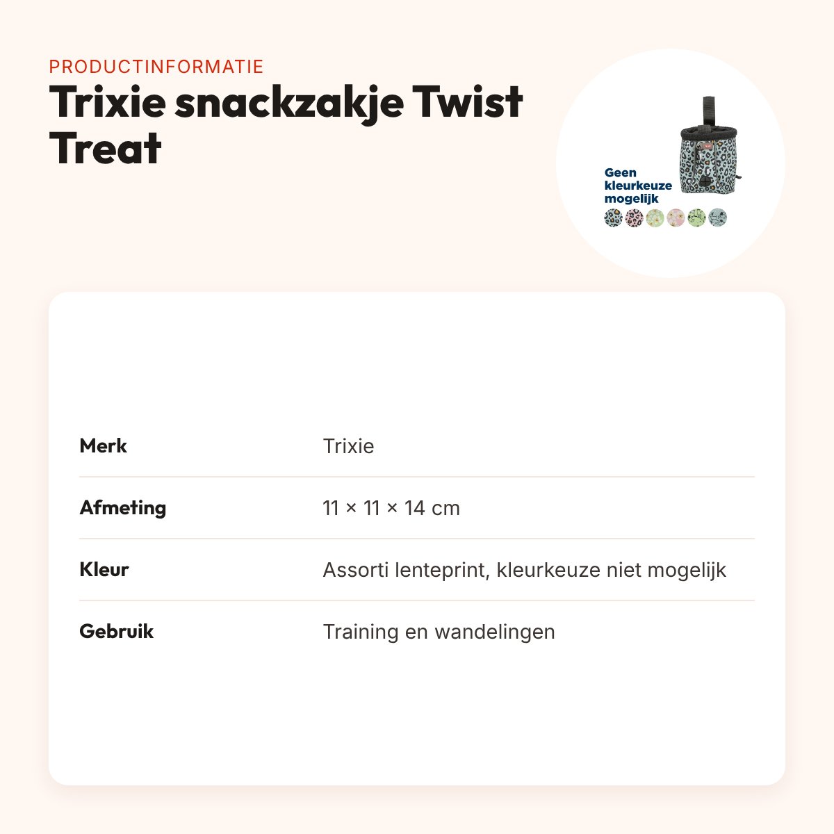 Trixie snackzakje Twist Treat Lente assorti 11 x 11 x 14 cm – productinformatie