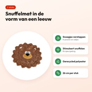 Trixie snuffelmat hond Be Eco leeuw gerecycled pluche 26 cm – 2 stuks – voordelen