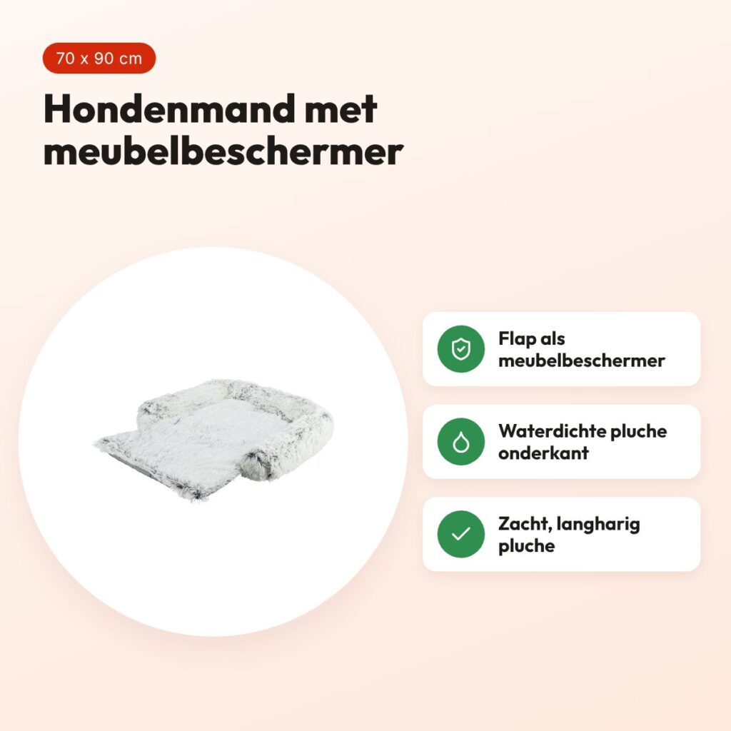 Trixie Sofa Bed Harvey hondenmand wit/zwart 70 x 90 cm – meubelbeschermer – voordelen