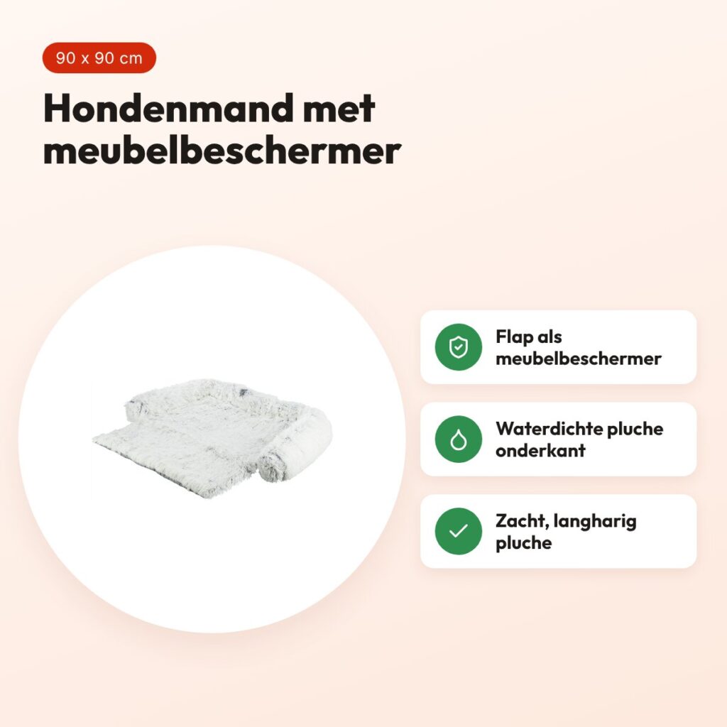 Trixie Sofa Bed Harvey hondenmand wit/zwart 90 x 90 cm – meubelbeschermer – voordelen