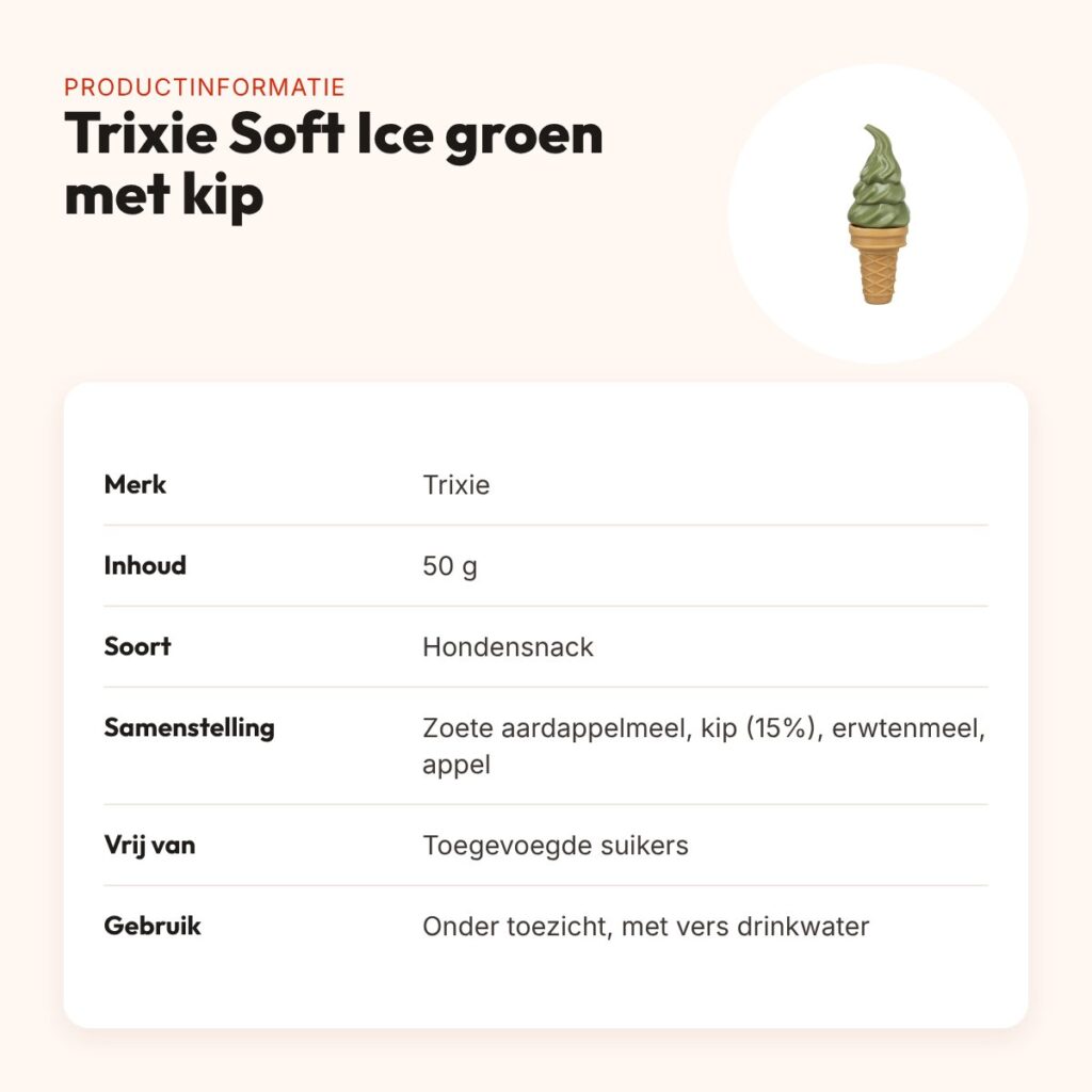 Trixie Soft Ice hondensnack groen met kip 50 g – productinformatie