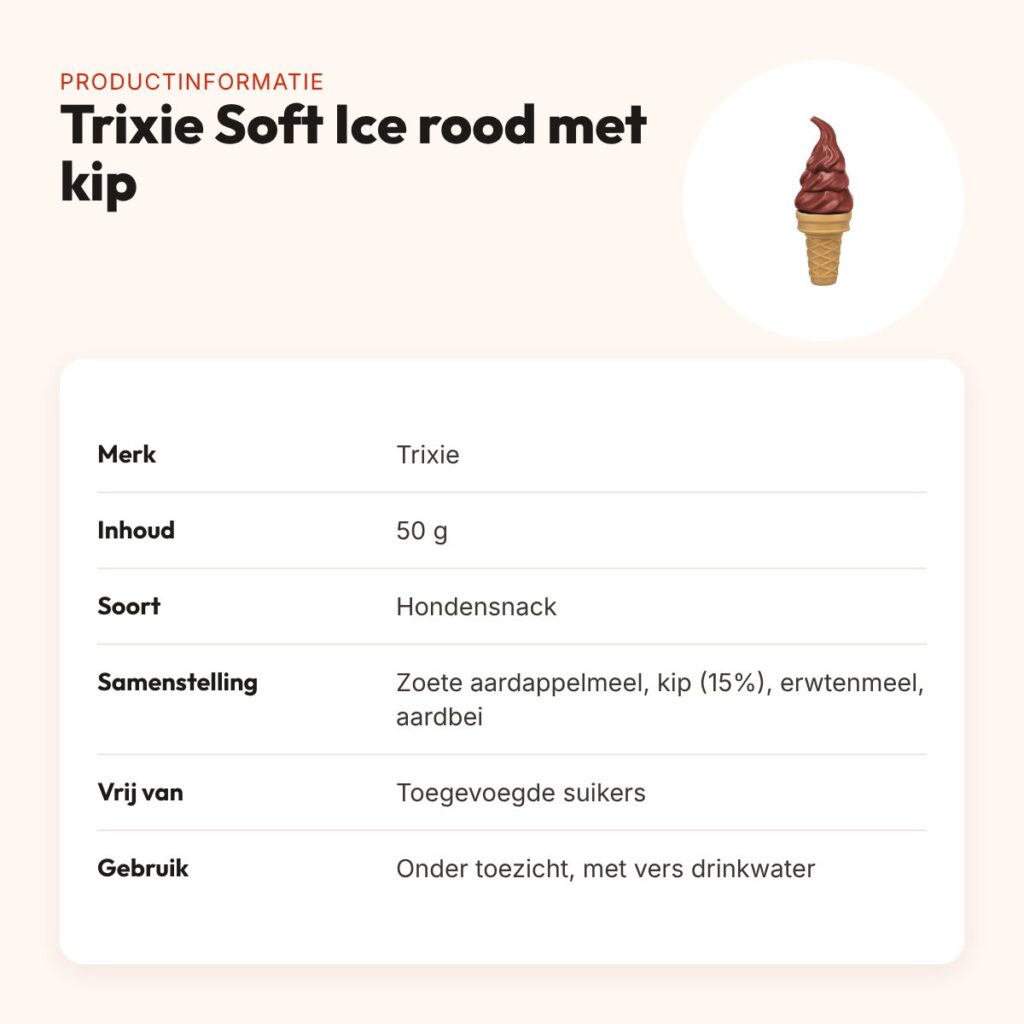 Trixie Soft Ice hondensnack rood met kip 50 g – productinformatie