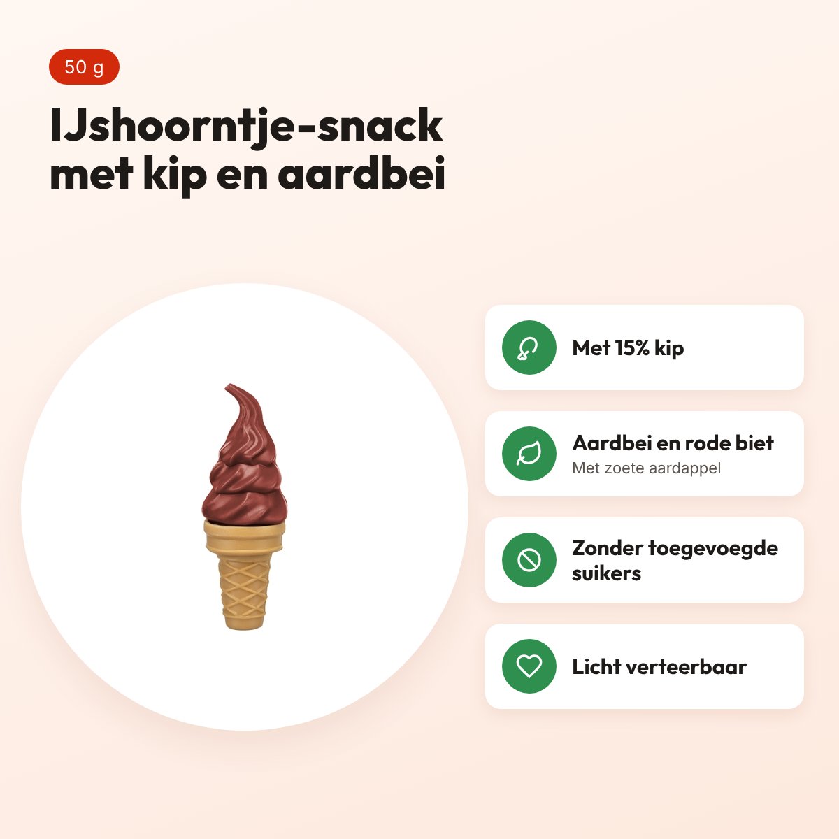 Trixie Soft Ice hondensnack rood met kip 50 g – voordelen
