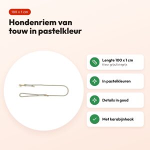 Trixie Soft Rope hondenriem grijs/lichtgrijs 100 x 1 cm – voordelen