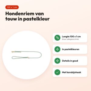 Trixie Soft Rope hondenriem saliegroen/mint 100 x 1 cm – voordelen