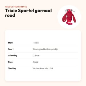 Trixie Spartel garnaal met catnip rood 23 cm – bewegend en oplaadbaar – productinformatie