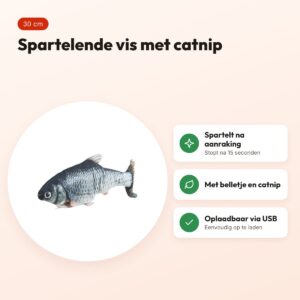 Trixie Spartel vis met catnip 30 cm – bewegend en oplaadbaar – voordelen