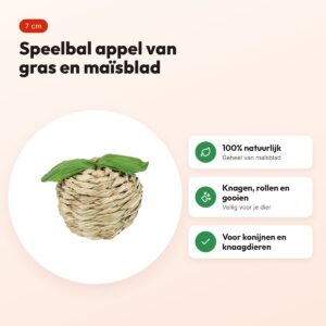 Trixie speelbal appel van gras en maïsblad 7 cm – voor knaagdieren – voordelen
