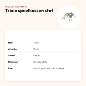 Trixie speelkussen kattenspeeltje stof assorti 10 cm – 4 stuks – productinformatie