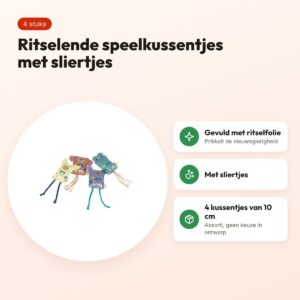 Trixie speelkussen kattenspeeltje stof assorti 10 cm – 4 stuks – voordelen