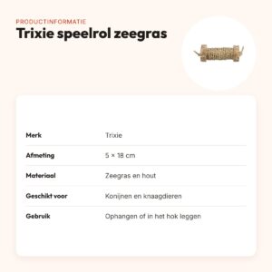 Trixie speelrol van zeegras en hout 5 x 18 cm – voor knaagdieren – productinformatie