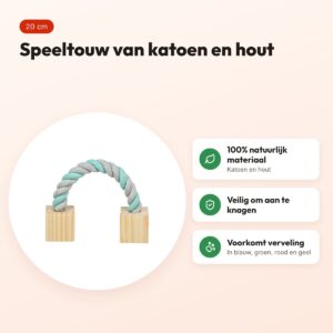 Trixie speeltouw met hout 20 cm – katoen, voor knaagdieren – voordelen