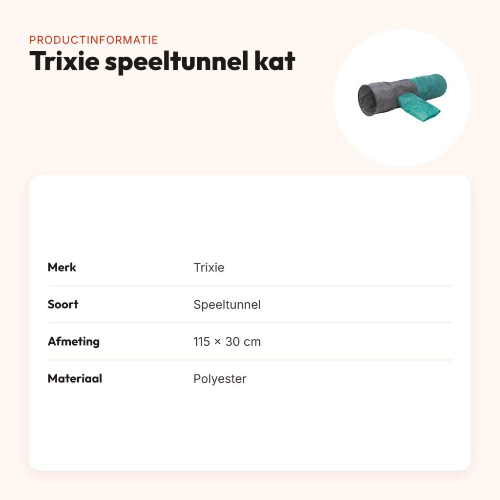 Trixie speeltunnel kat 115 x 30 cm – knisperend, vier ingangen – productinformatie