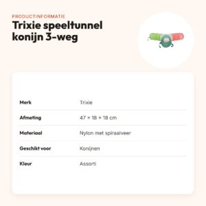 Trixie speeltunnel konijn 3-weg 47 cm – vormvast, assorti kleur – productinformatie