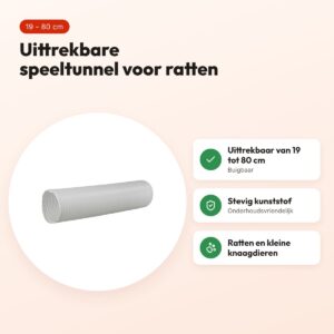 Trixie speeltunnel voor ratten 19-80 cm – grijs, uittrekbaar – voordelen