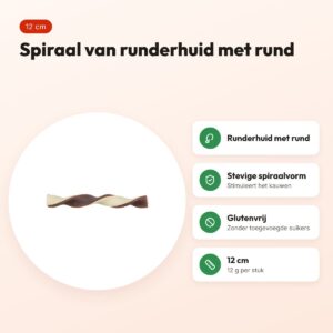 Trixie spiraal kauwsnack rund 12 cm – glutenvrij, 12 g – voordelen