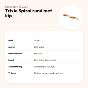 Trixie Spiral kauwsnack rund met kip – glutenvrij, 200 stuks – productinformatie