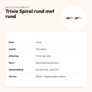 Trixie Spiral kauwsnack rund met rund 12 cm – glutenvrij, 200 stuks – productinformatie