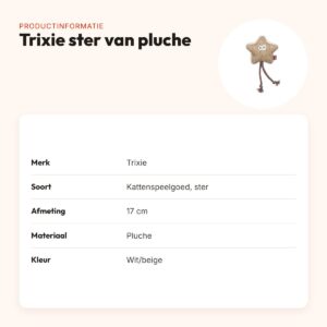 Trixie ster van pluche met catnip 17 cm – wit/beige – productinformatie