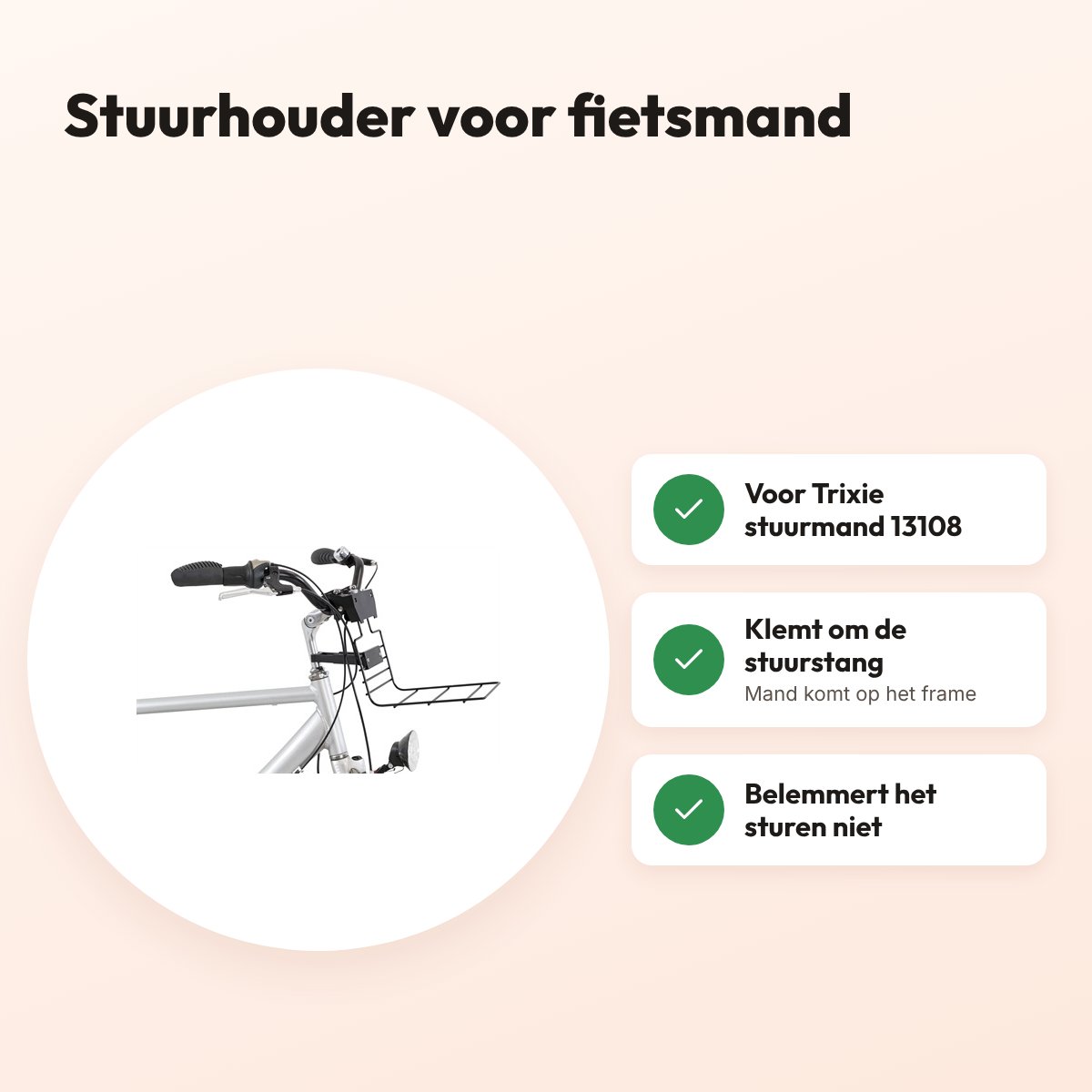 Trixie stuurhouder voor fietsmand 13108 – voordelen