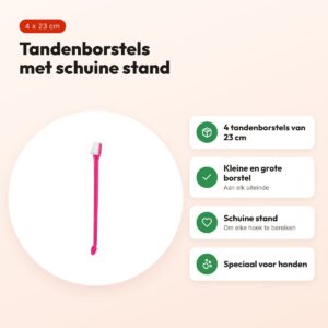 Trixie tandenborstelset hond 4 stuks 23 cm – schuine borstels – voordelen